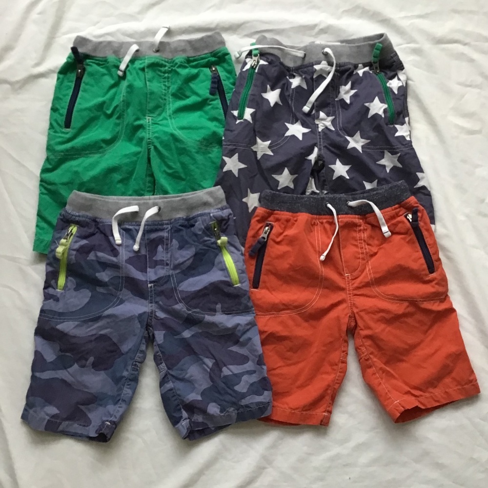 Mini Boden Green, Navy Star, Camo Blue & Orange Boys Shorts Set